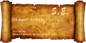 Steyer Ervin névjegykártya